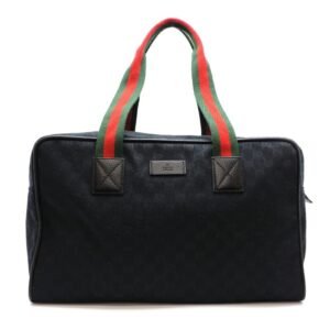 Gucci Women's and Men's Boston Bag 153240 GG Canvas Black | AlmaBagz