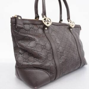 GUCCI ssima Lovely 257069 Women's Leather Tote Bag Brown | AlmaBagz