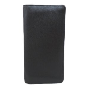 LOUIS VUITTON Foille Brazza Bifold Long Wallet Black Black Taiga leather M30501 | AlmaBagz