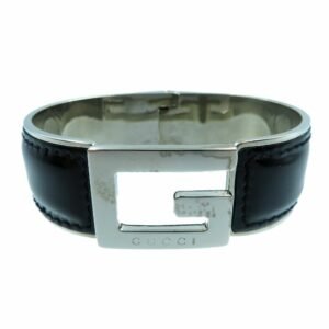 Gucci G Black Silver Enamel Bracelet Bangle 0039 GUCCI | AlmaBagz