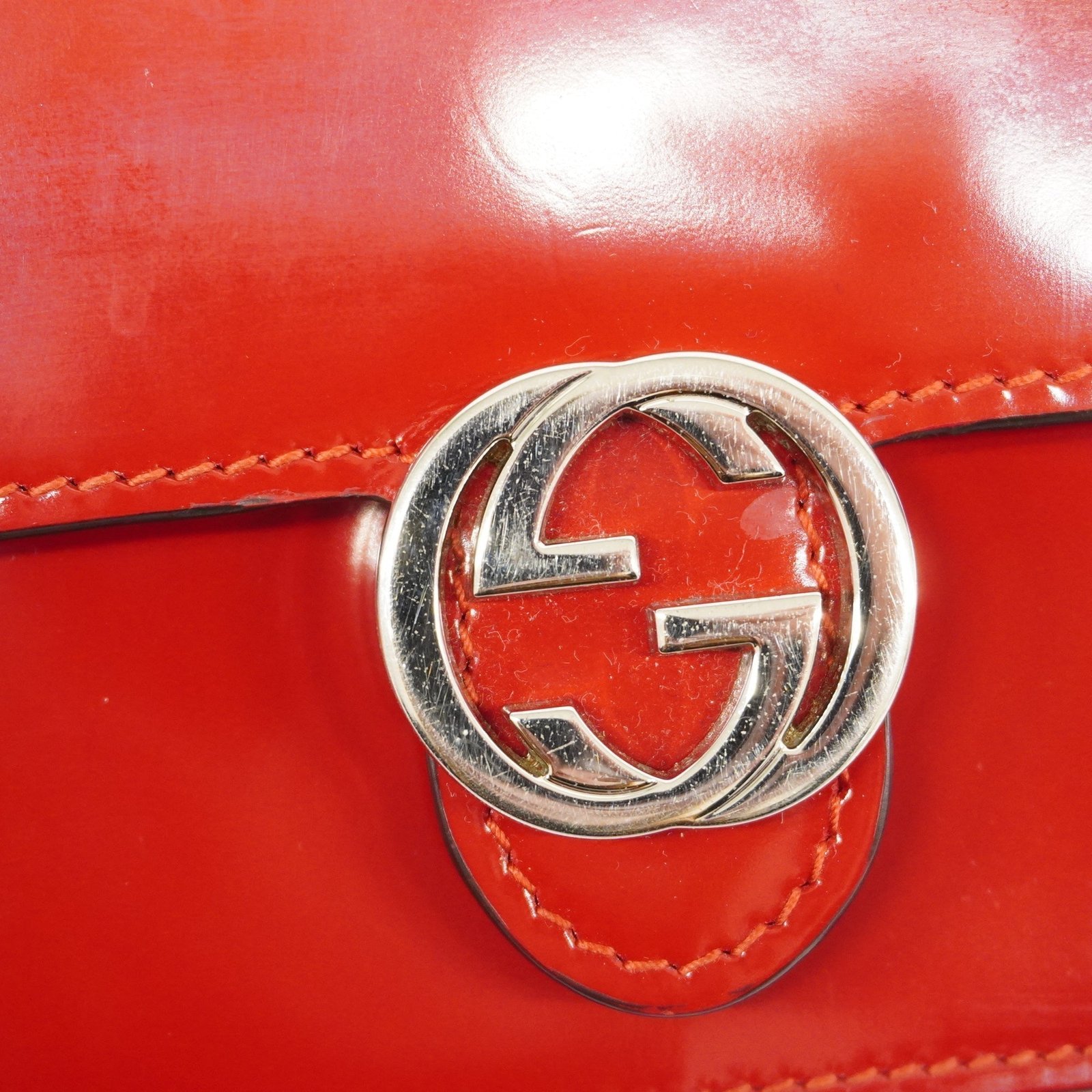 GUCCI Interlocking G 510304 Women's Leather Shoulder Bag Red Color | AlmaBagz - Image 8