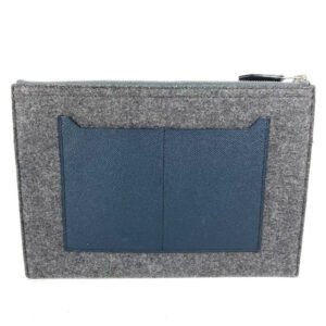 HERMES Clutch bag Felt leather gray To Doo 29 mens Used | AlmaBagz