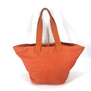 HERMES Shoulder Bag canvas Orange Shoulder Tote Bag Beach Bag Paniedo Plat Rouge PM Women Used | AlmaBagz