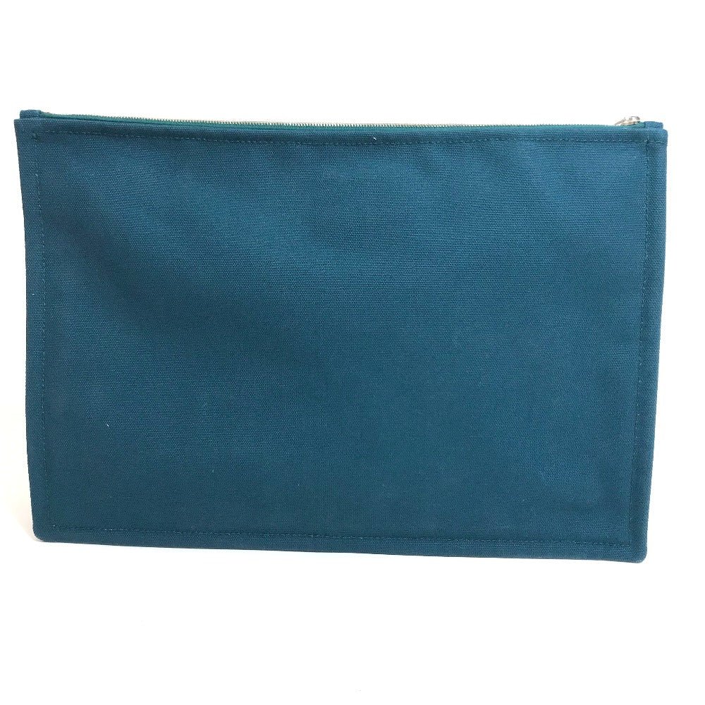 HERMES Pouch canvas Blue type bicycle studs velocipedist unisex(Unisex) Used | AlmaBagz