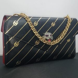 Gucci Thiara Medium Double Envelope Bag Black/Red | AlmaBagz