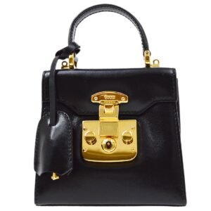 GUCCI 1980s Lady Lock Handbag Micro Black Calfskin AK31768j | AlmaBagz