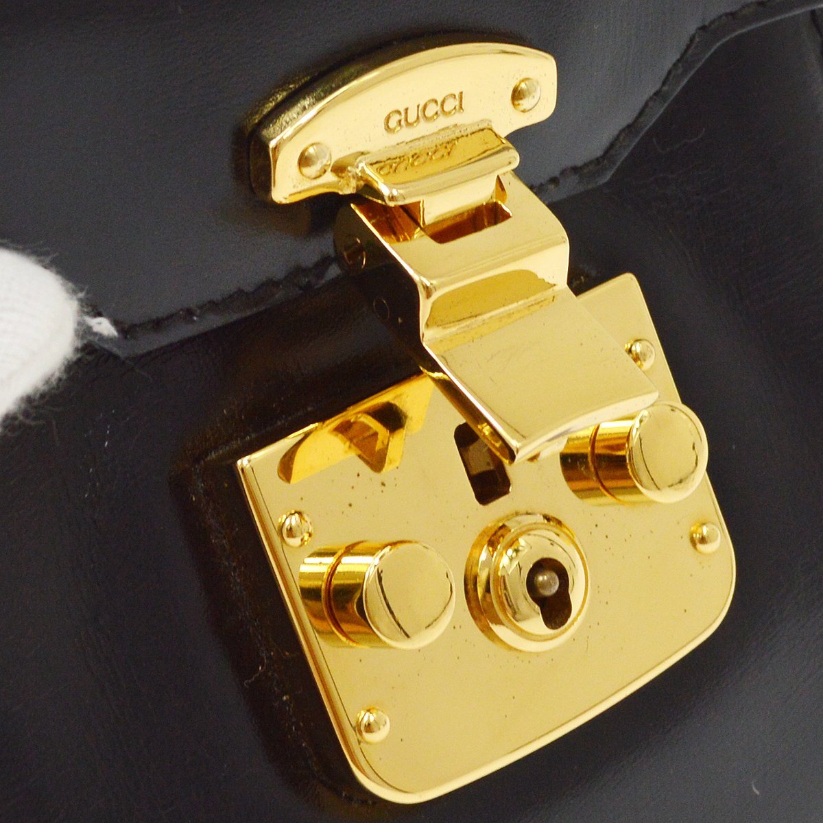 GUCCI 1980s Lady Lock Handbag Micro Black Calfskin AK31768j | AlmaBagz - Image 7