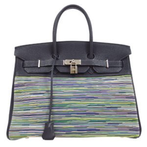 HERMES 2003 BIRKIN 35 Blue Indigo Vibrato Togo | AlmaBagz