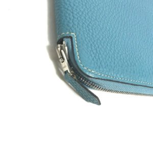 HERMES Pouch leather blue CD DVD case | AlmaBagz
