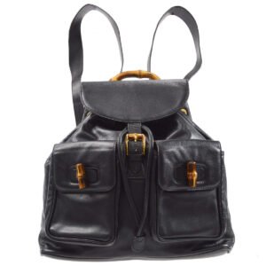 GUCCI Bamboo Backpack Black 26801 | AlmaBagz
