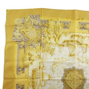 HERMES scarf silk gold Carre90 Women Used | AlmaBagz