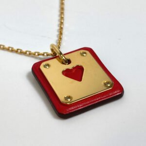 HERMES Necklace metal Red As de Coeur As de Coeur Women Used | AlmaBagz