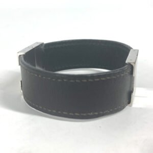 HERMES bracelet leather black Lurie H logo Women Used | AlmaBagz