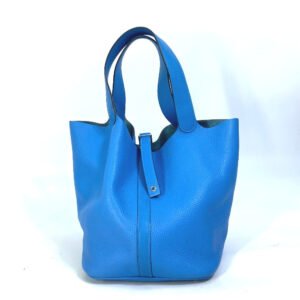 HERMES Handbag Taurillon Clemence blue Picotane Lock Touch GM Women Used | AlmaBagz