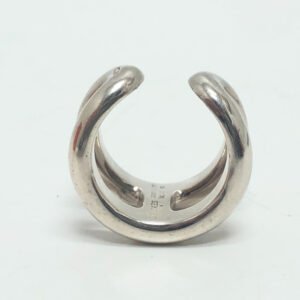 HERMES Ring SV925 Silver Osmos PM Women 50 Used | AlmaBagz