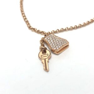 HERMES bracelet 18K Pink Gold gold K18PG Kelly Clochette Women Used | AlmaBagz