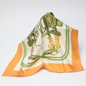 HERMES scarf silk Orange Petit Carre (Carre 45) gourosh silk twill | AlmaBagz