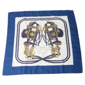 HERMES scarf silk blue 100% silk BRIDES de GALA Carre90 Women Used | AlmaBagz