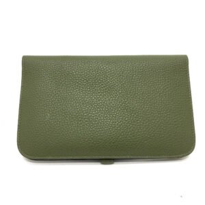 HERMES Long Wallet Purse Togo green Dogon GM Women Used | AlmaBagz