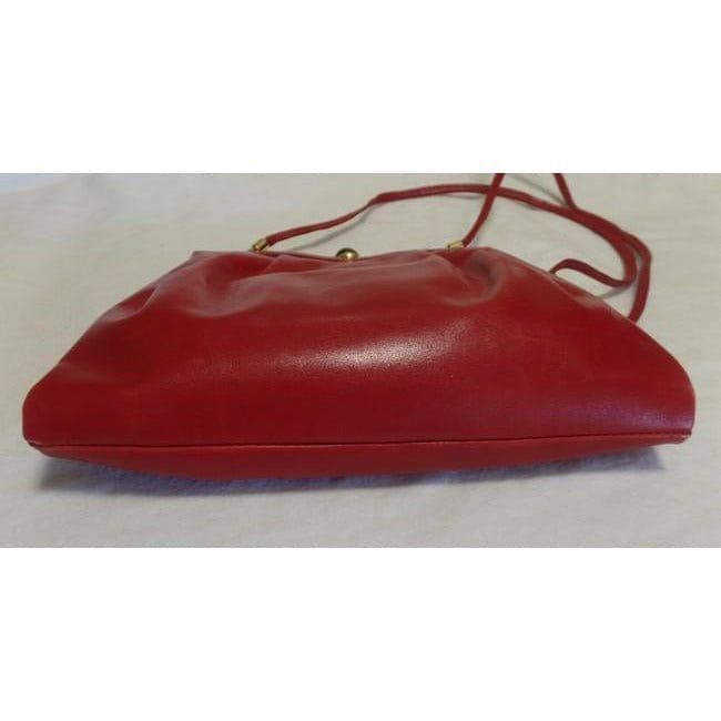 Gucci Clutch Hinged Top Two Way Shoulder Cross Body Red Leather Tiger S Eye Clasp Satchel | AlmaBagz