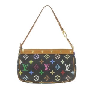 LOUIS VUITTON Multicolor Pochette Accessoires Pouch Black M92648 LV Auth 21664 | AlmaBagz