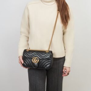 Gucci GG Black Marmont Small Shoulder Bag (RRP £2070) | AlmaBagz