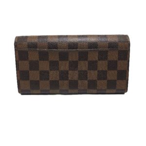 LOUIS VUITTON Long Wallet Purse N63209 Damier canvas Ebene Zip Around Damier Portefeuille Sara Women Used | AlmaBagz