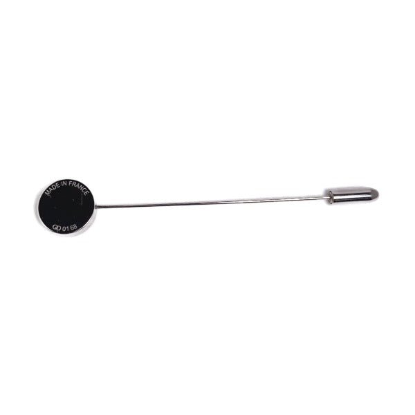 HERMES Other accessories Brass (palladium coated), lacquer Silverx black Hatpin Crude cell Women Used | AlmaBagz