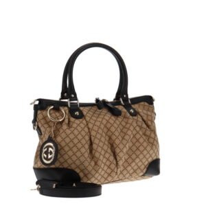 Gucci Diamante Sukey Tote Canvas With Black Leather Trims | AlmaBagz