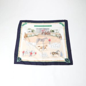 HERMES scarf silk Navy LES HARAS NATIONAUX Carre90 Carre90 Women Used | AlmaBagz