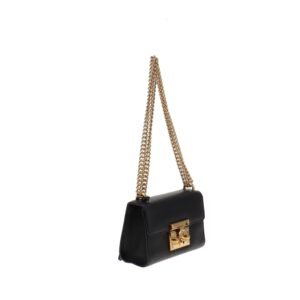 Gucci Black Smooth Leather Small Padlock Shoulder Bag | AlmaBagz
