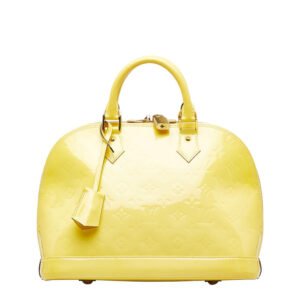 Louis Vuitton Monogram Verni Alma PM Handbag M90101 Citrine Yellow | AlmaBagz