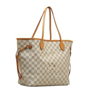 Louis Vuitton Damier Azur Neverfull MM Tote Bag N41361 White | AlmaBagz