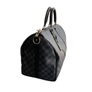 Louis Vuitton Black Canvas Keepall Bandouliere 45 travel bag | AlmaBagz