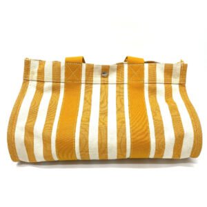 HERMES Tote Bag cotton Orange Cannes border Women Used | AlmaBagz