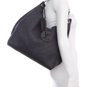 Louis Vuitton Black Monogram Mahina Hobo Handbag | AlmaBagz