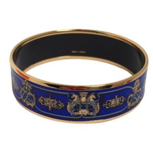 HERMES Bangle Metal, cloisonn blue Bangle Gold Plated Emile Women(Unisex) Used | AlmaBagz