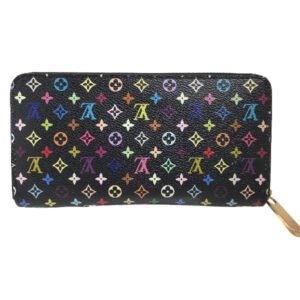 LOUIS VUITTON Long Wallet Purse M60050 Monogram canvas, leather Multicolor x noir Long Wallet Purse Monogram multicolor Zippy wallet Women(Unisex) Used | AlmaBagz