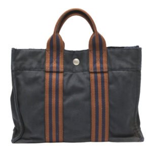 HERMES Tote Bag canvas Navy Mini bag Fool ToePM canvas mens(Unisex) Used | AlmaBagz