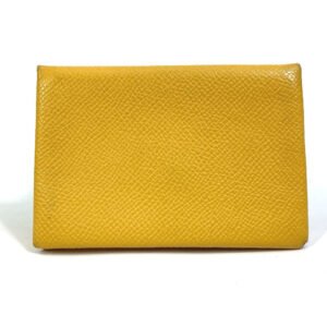 HERMES Card Case Epsom yellow Calvi | AlmaBagz