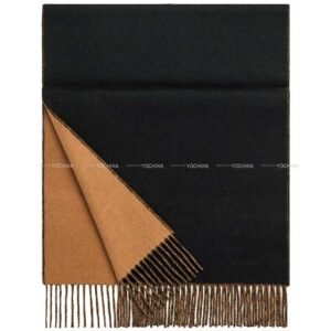 HERMES muffler Bi-color Recto-Verso Noir (Black) /Camel Cashmere100% | AlmaBagz