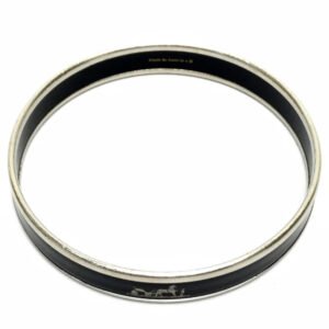 HERMES Bangle metal black Fan Curryche Emaille PM Women Used | AlmaBagz