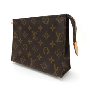 LOUIS VUITTON Pouch M47544 Monogram canvas, leather Brown posh toilette 19 | AlmaBagz