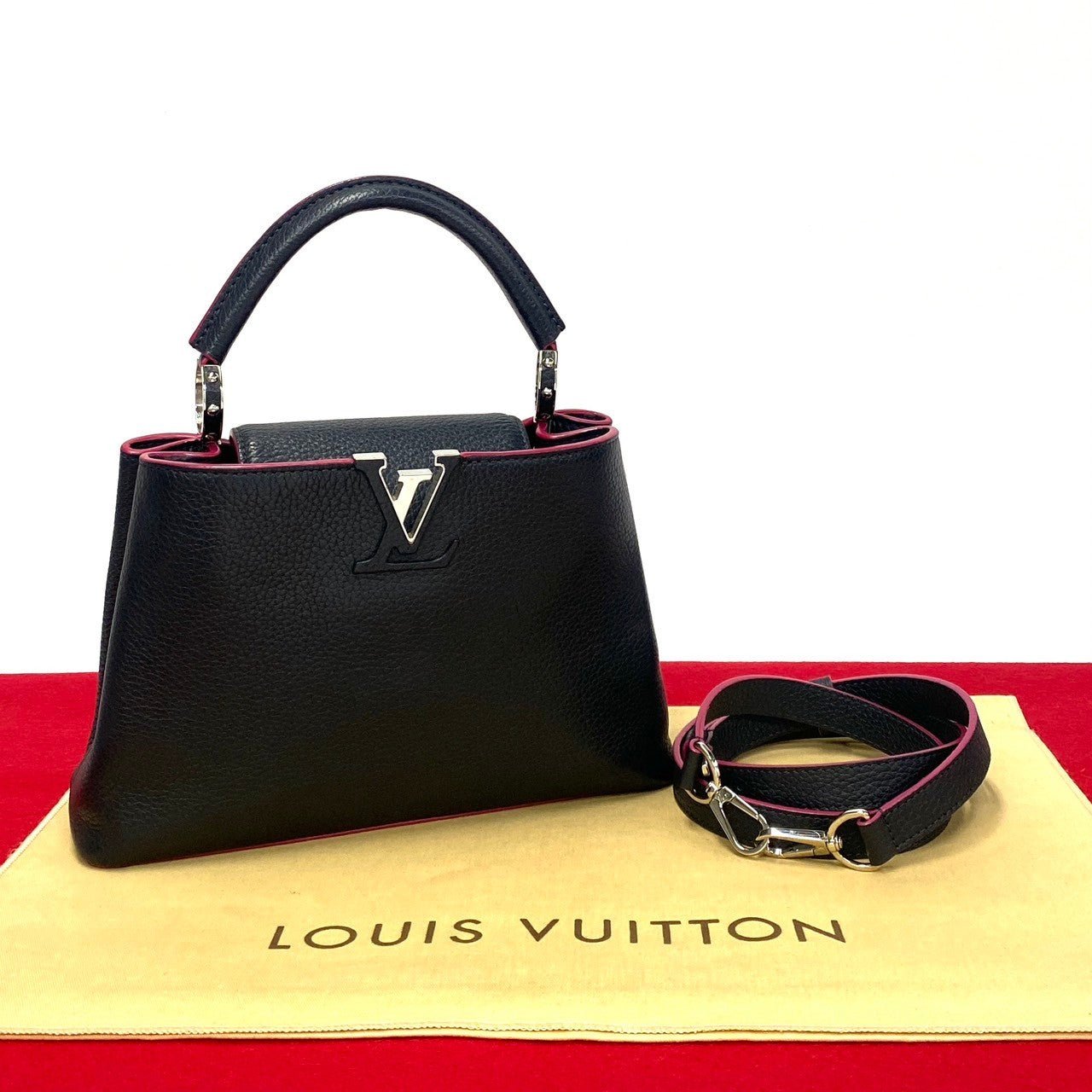 LOUIS VUITTON Shoulder Bag leather black Capusine BB | AlmaBagz - Image 10