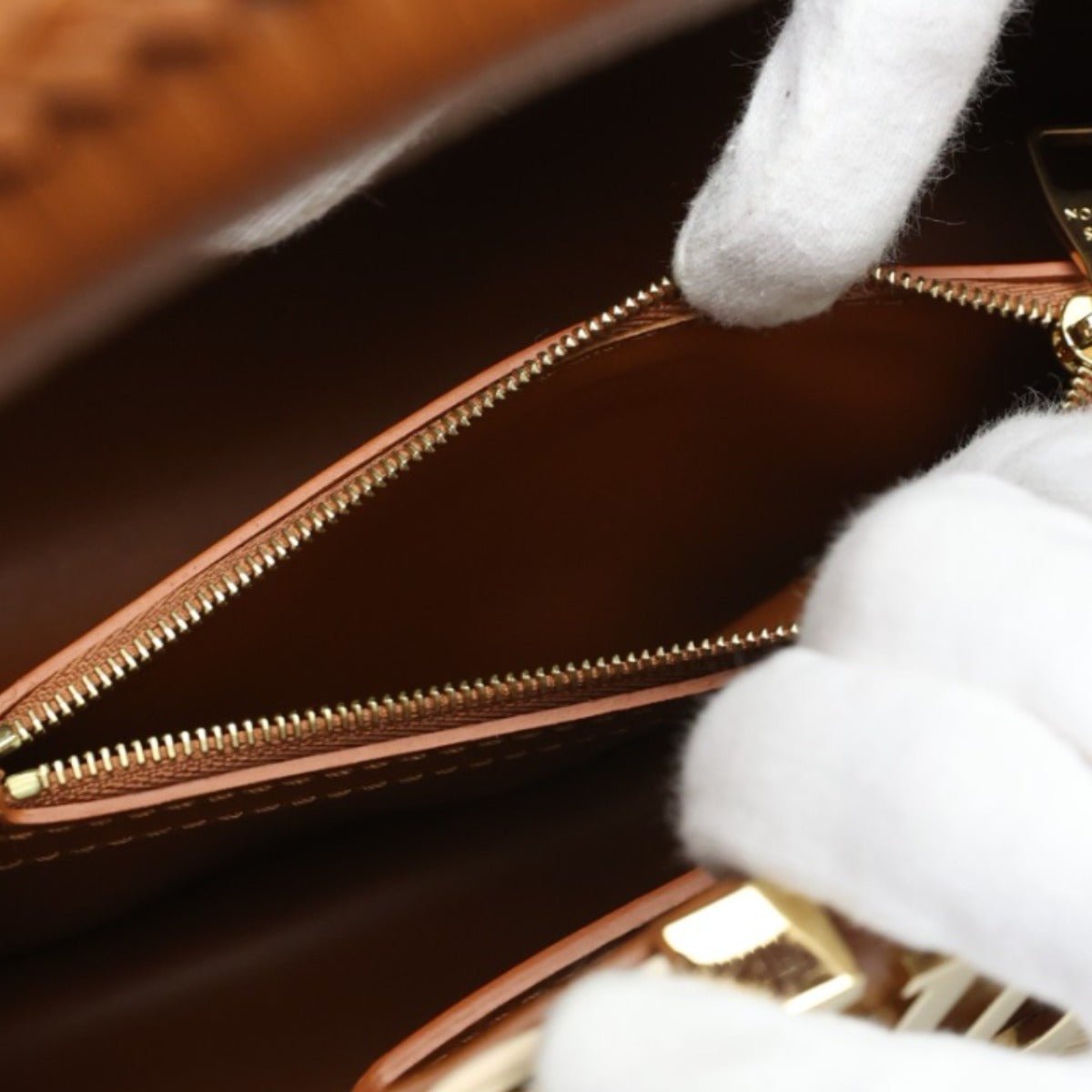 LOUIS VUITTON Shoulder Bag M22173 Brown x beige Capusine BB Leather x Rattan Women Used | AlmaBagz - Image 14