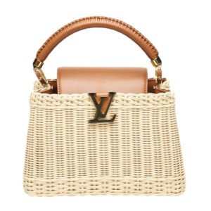 LOUIS VUITTON Shoulder Bag M22173 Brown x beige Capusine BB Leather x Rattan Women Used | AlmaBagz