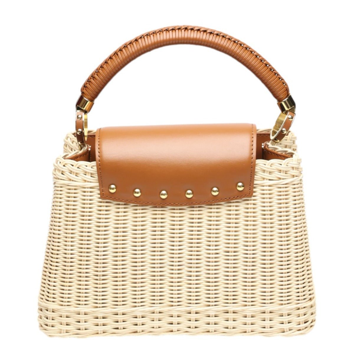 LOUIS VUITTON Shoulder Bag M22173 Brown x beige Capusine BB Leather x Rattan Women Used | AlmaBagz - Image 2