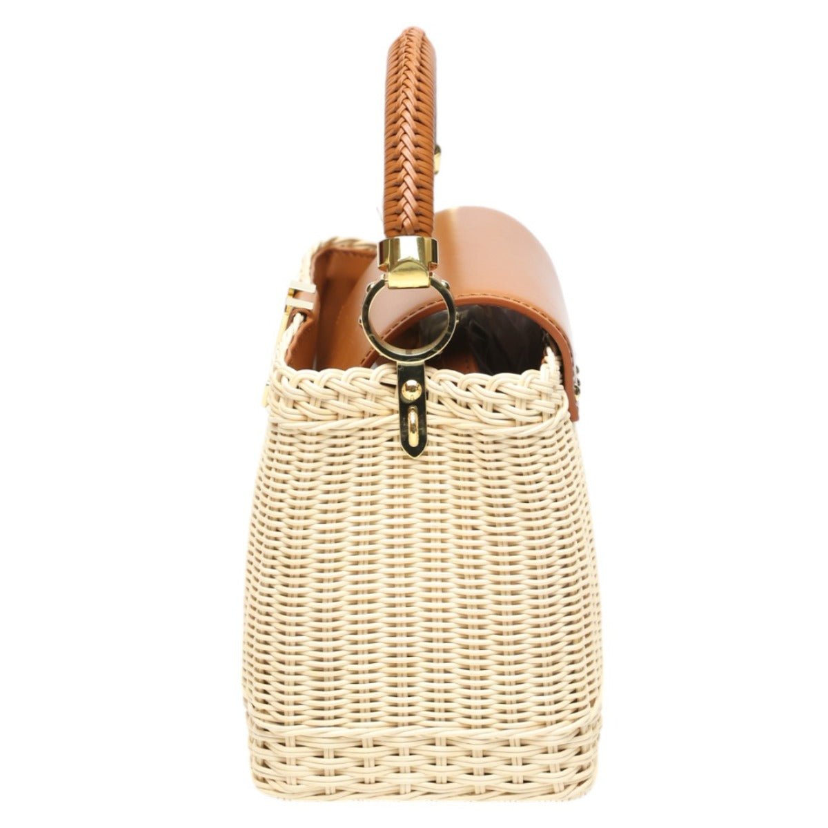 LOUIS VUITTON Shoulder Bag M22173 Brown x beige Capusine BB Leather x Rattan Women Used | AlmaBagz - Image 4