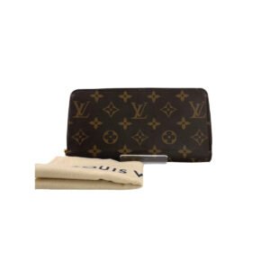 LOUIS VUITTON Long Wallet Purse M41895 Monogram canvas Brown Zip Around Monogram Fuchsia Women Used | AlmaBagz