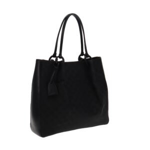 Gucci Vintage Black GG Tote Rouched | AlmaBagz